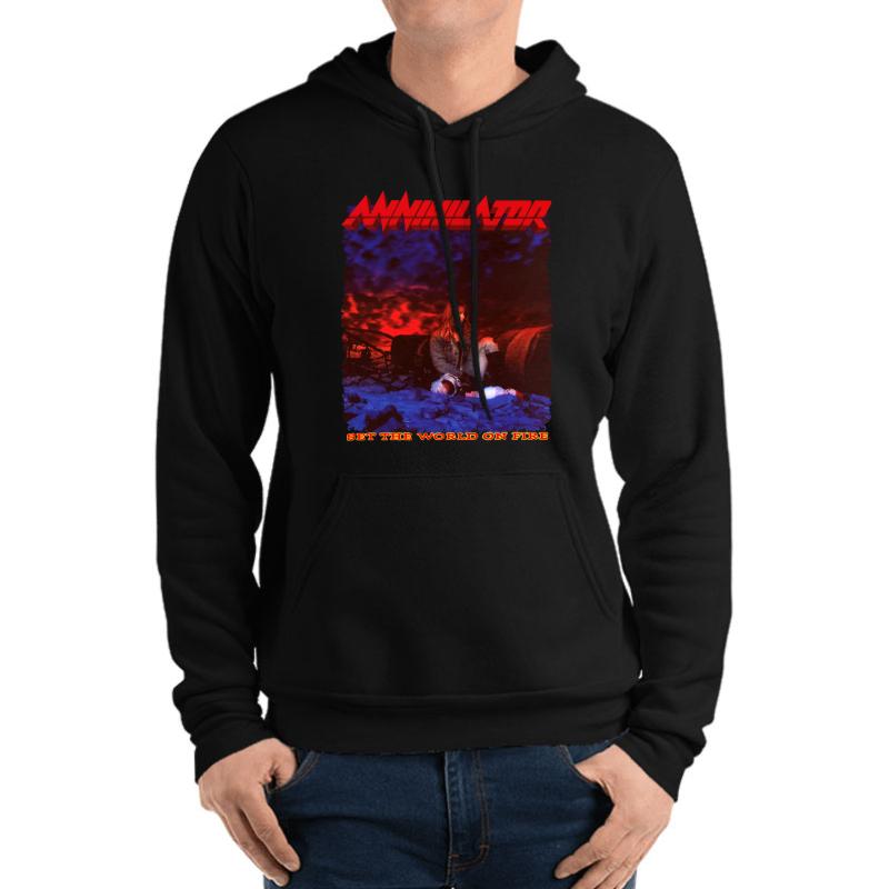 Annihilator - Set The World On Fire Unisex Hooded Sweatshirt Men Black