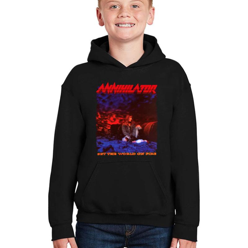 Annihilator - Set The World On Fire Youth Hooded Sweatshirt Boy Black