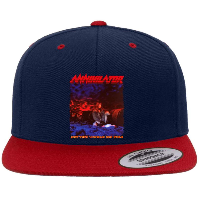 Annihilator - Set The World On Fire Premium Flat Bill Snapback Cap  Navy