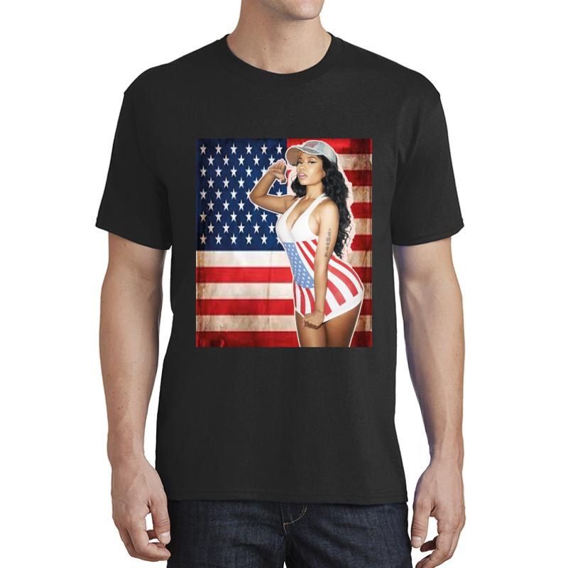 American Flag-Nicki Manaj Flag Fly Unisex T-Shirt Men Black