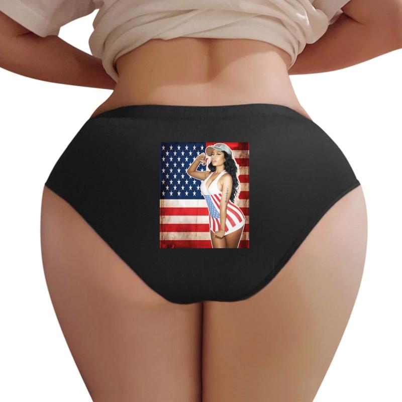 American Flag-Nicki Manaj Flag Fly Women Underwear Panties Women Black