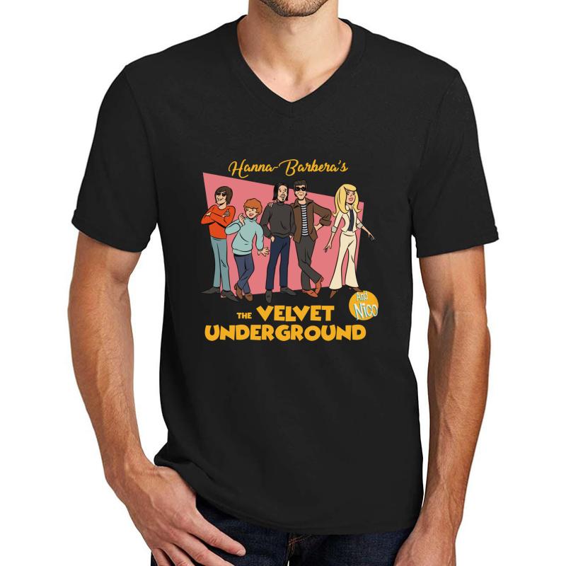 The Velvet Underground And Nico Barbera's - Rock Band Unisex V-Neck T-Shirt Men Black