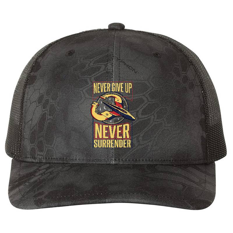 NSEA Protector Never Give Up Never Surrender v2 Premium Flat Bill Snapback Caps