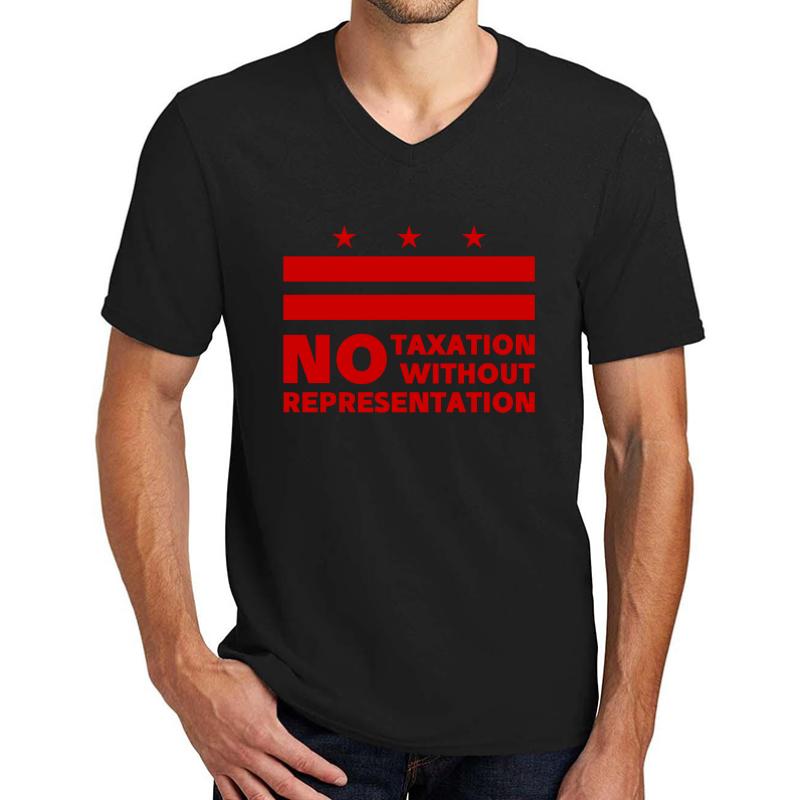 Washington Dc Statehood - No Taxation Without Representation Unisex V-Neck T-Shirt Men Black