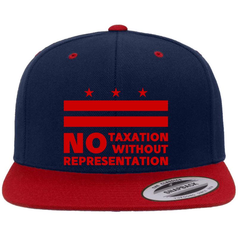 Washington Dc Statehood - No Taxation Without Representation Premium Flat Bill Snapback Cap  Navy