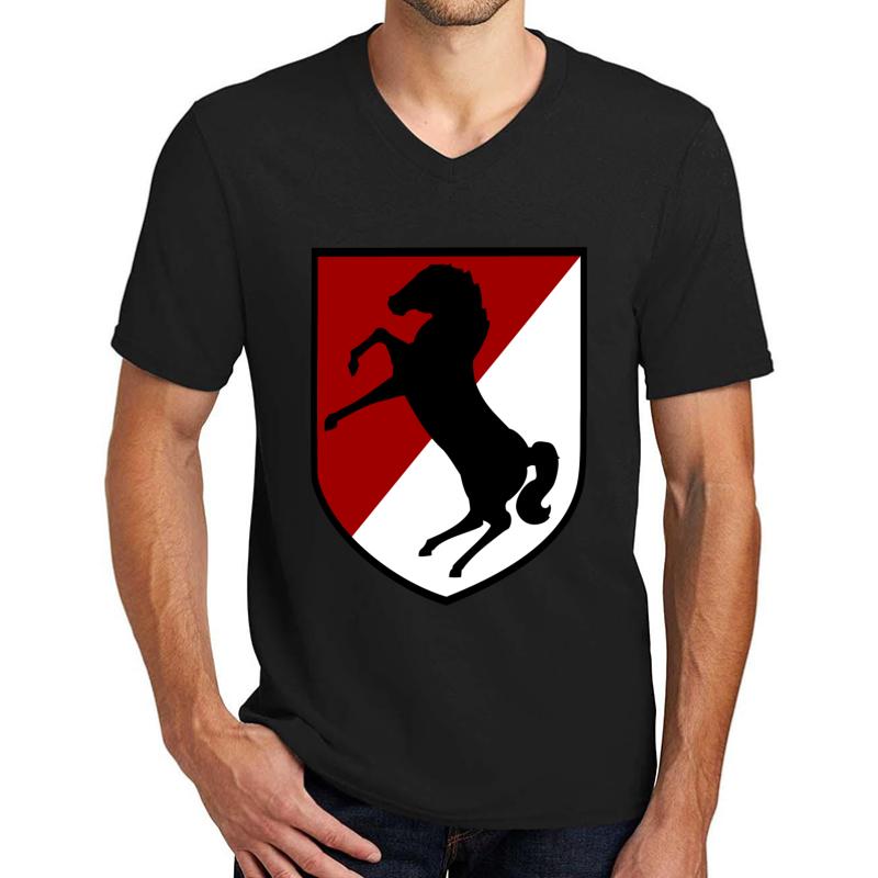 11Th Armored Cavalry Regiment Us Army  Unisex V-Neck T-Shirt Men Black