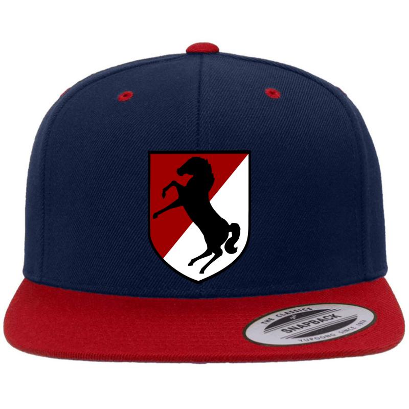 11Th Armored Cavalry Regiment Us Army  Premium Flat Bill Snapback Cap  Navy