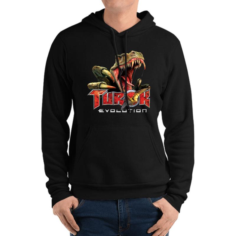 Turok Evolution Logo Unisex Hooded Sweatshirt Men Black