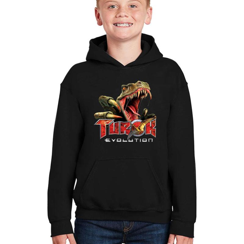 Turok Evolution Logo Youth Hooded Sweatshirt Boy Black