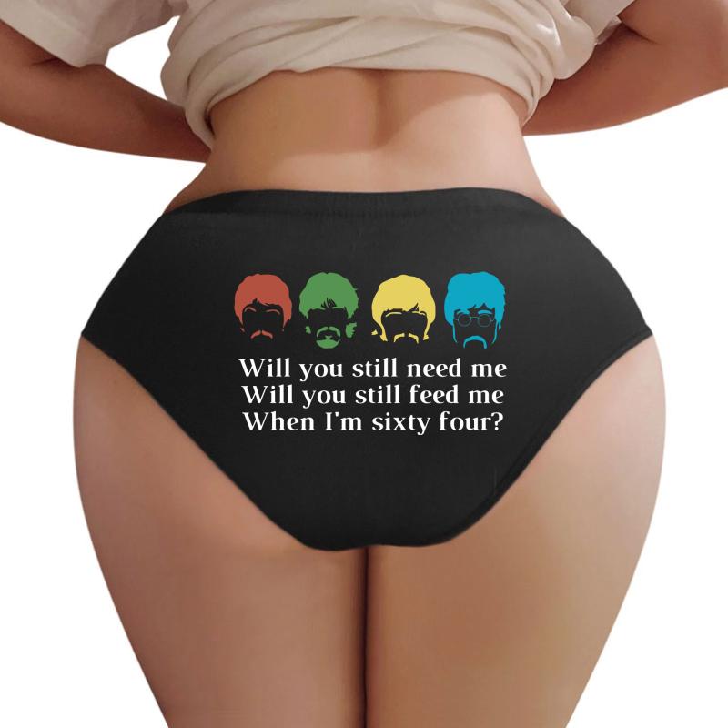 When I'm 64 Lyrics Beatles Women Underwear Panties Women Black