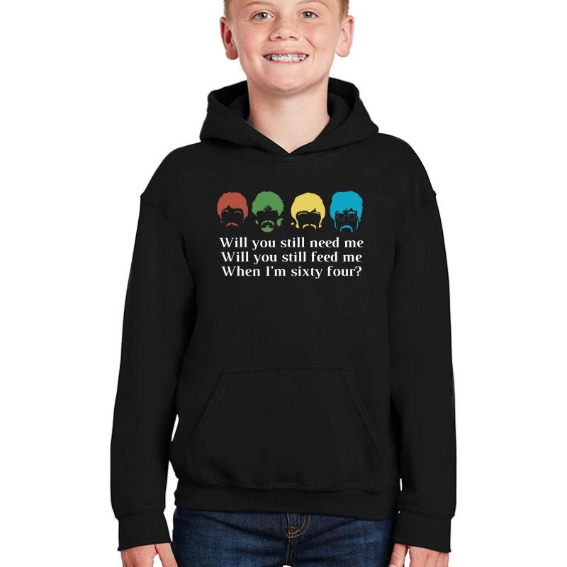 When I'm 64 Lyrics Beatles Youth Hooded Sweatshirt Boy Black