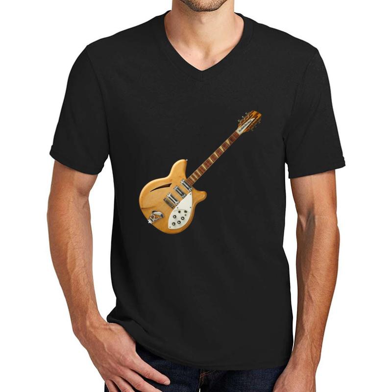 Wonderful Natural Rickenbacker Unisex V-Neck T-Shirt Men Black