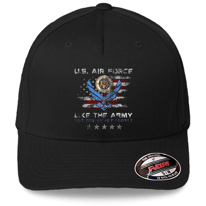 U.S. Air Force Like The Army But For Smart People  Premium Flat Bill Snapback Caps