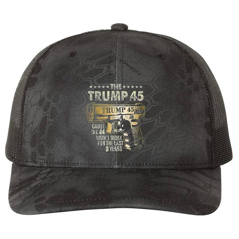 Trump 45 Greater Than 44 Gun Rights Premium Flat Bill Snapback Caps