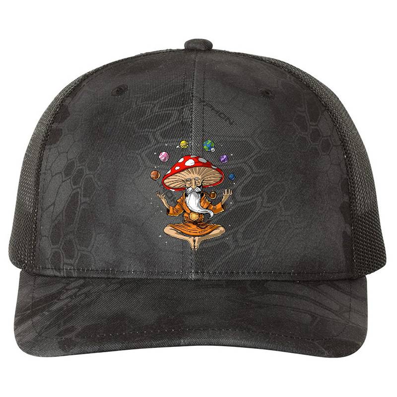 Magic Mushroom Buddha Premium Flat Bill Snapback Caps