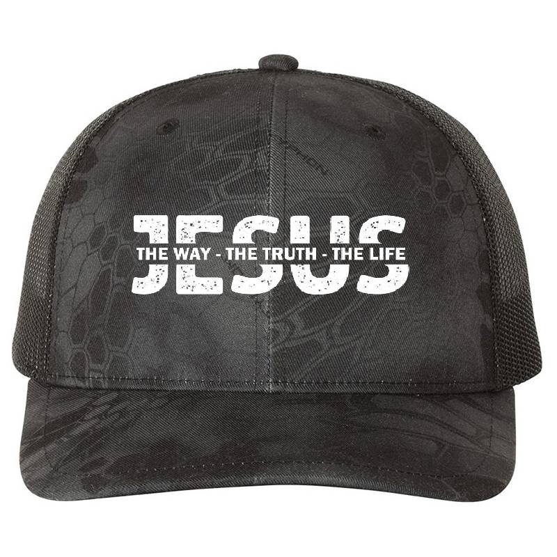 Jesus The Way The Truth The Life | Faith Christian Aesthetic Premium Flat Bill Snapback Caps