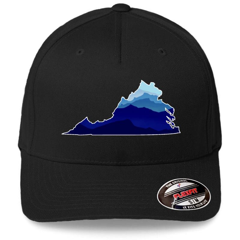 Virginia Mountains Flexfit Baseball Cap  Black