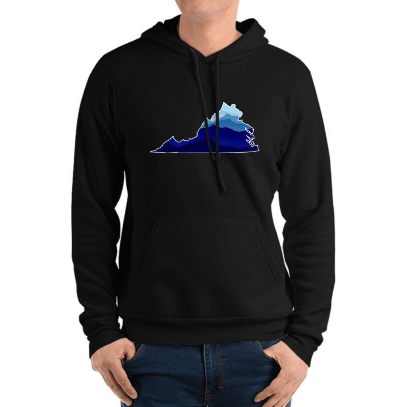 Virginia Mountains Unisex Hooded Sweatshirt Men Black