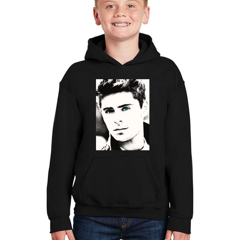 Zac Efron Youth Hooded Sweatshirt Boy Black