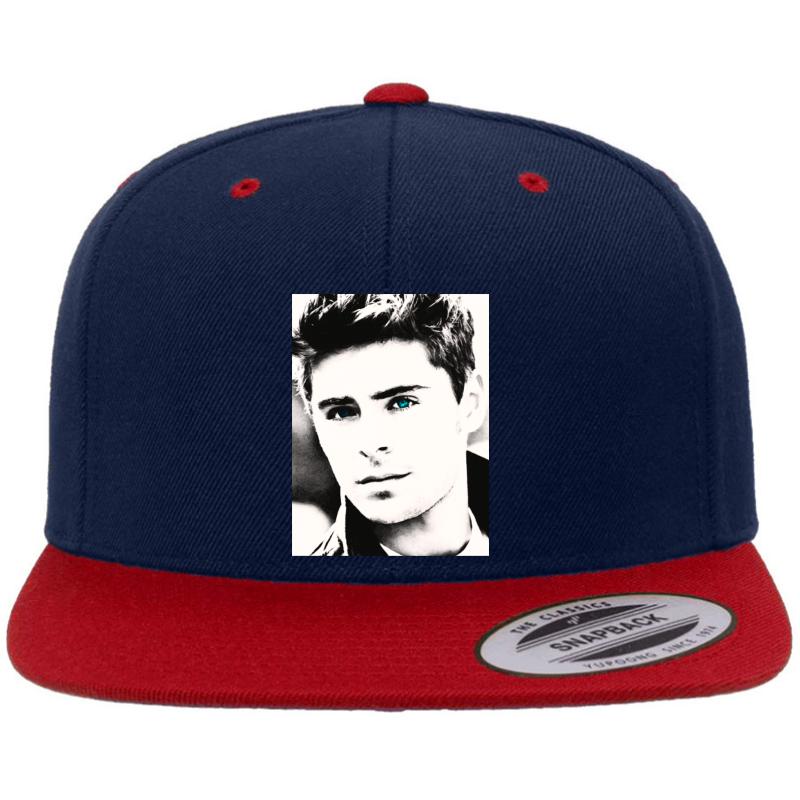 Zac Efron Premium Flat Bill Snapback Cap  Navy