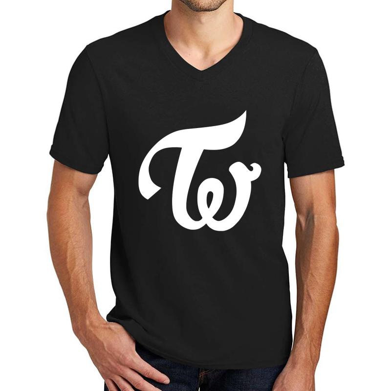 Twice - Logo - White Unisex V-Neck T-Shirt Men Black