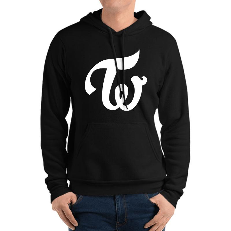 Twice - Logo - White Unisex Hooded Sweatshirt Men Black