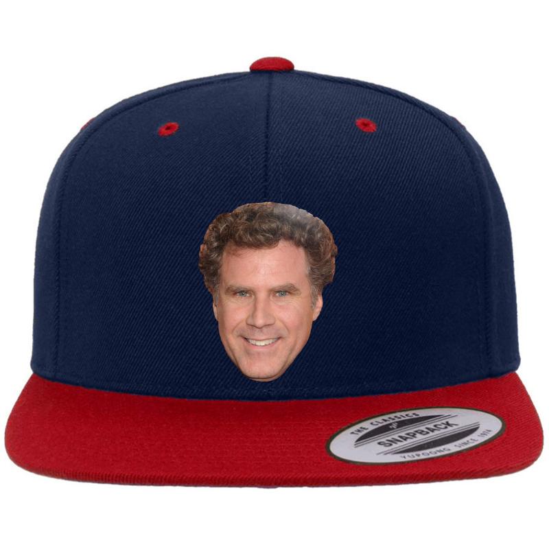 Will Ferrell Premium Flat Bill Snapback Cap  Navy