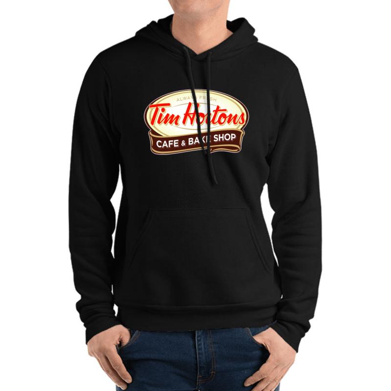 Tim Hortons Unisex Hooded Sweatshirt Men Black