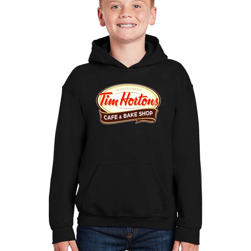 Tim Hortons Youth Hooded Sweatshirt Boy Black