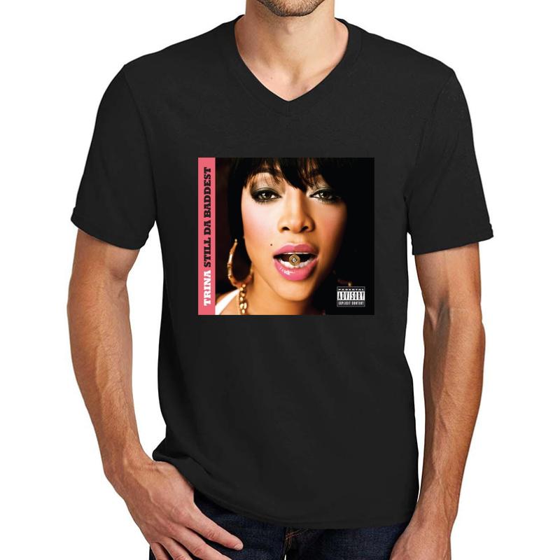 Trina The Baddest Bitch Rapper Unisex V-Neck T-Shirt Men Black