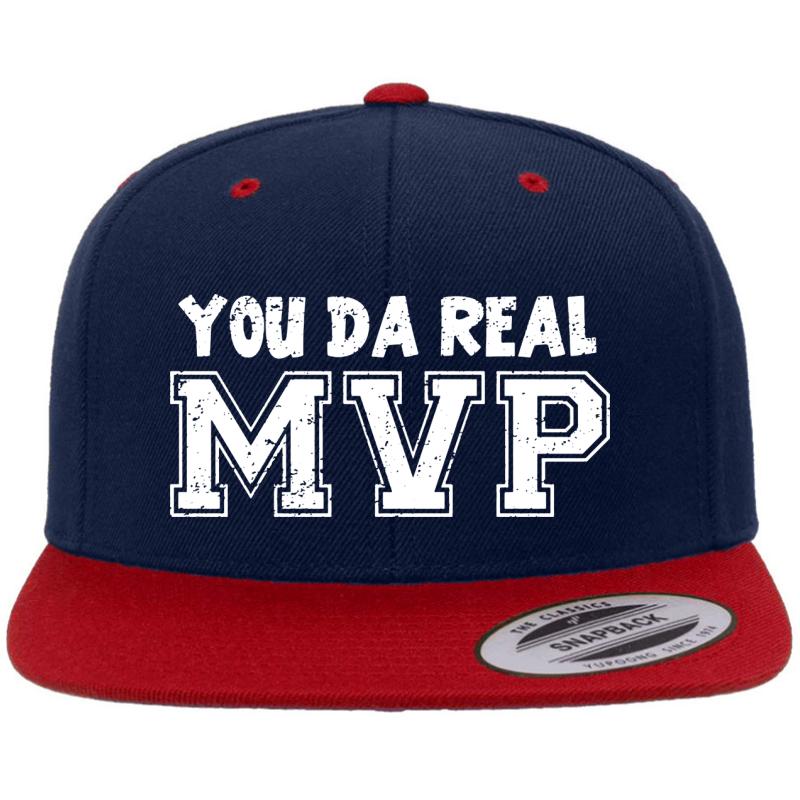 You Da Real Mvp Premium Flat Bill Snapback Cap  Navy