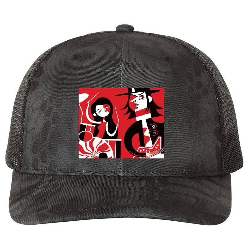 Black White Red Flexfit Baseball Caps