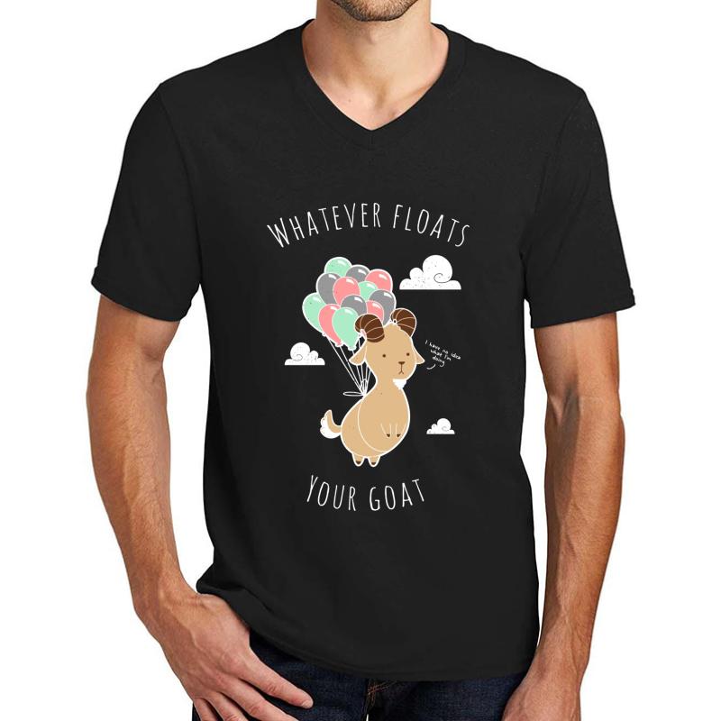 Whatever Floats Your Goat Unisex V-Neck T-Shirt Men Black