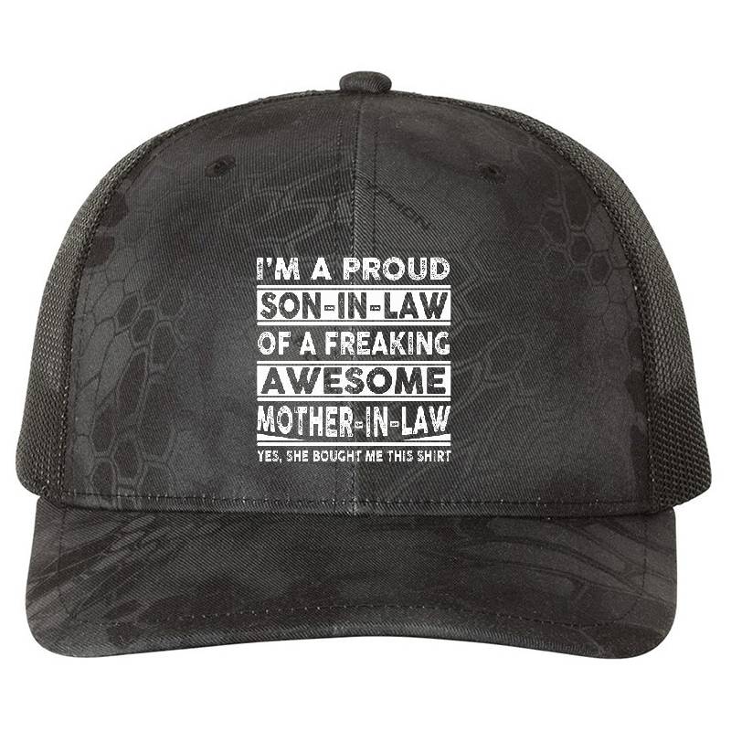 I'm A Proud Son In Law Of A Freaking Awesome Mother In Law Premium Flat Bill Snapback Caps