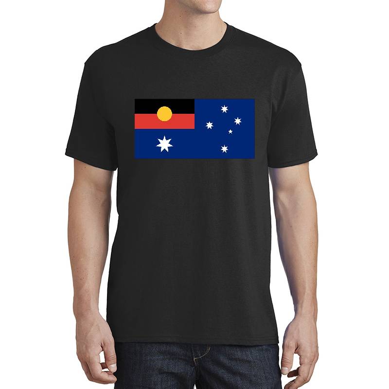 Australian Flag with Aboriginal Flag Unisex V-Neck T-Shirts