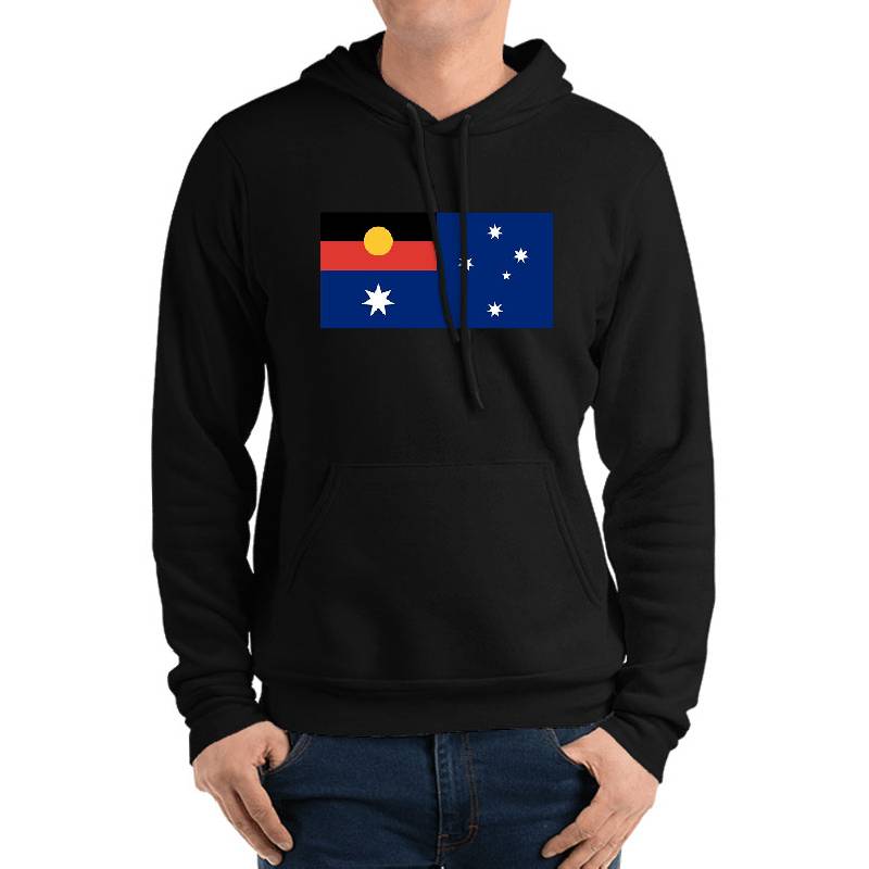 Australian Flag with Aboriginal Flag Unisex V-Neck T-Shirts