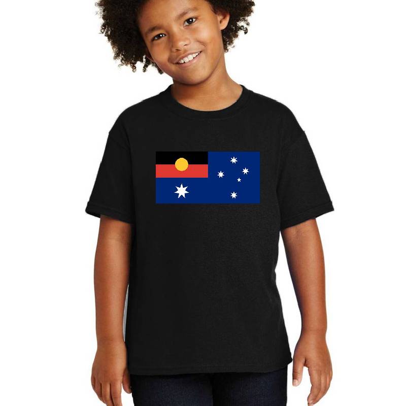 Australian Flag with Aboriginal Flag Unisex V-Neck T-Shirts