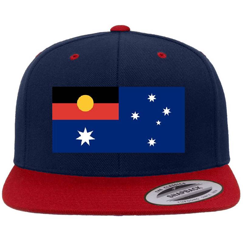 Australian Flag with Aboriginal Flag Unisex V-Neck T-Shirts