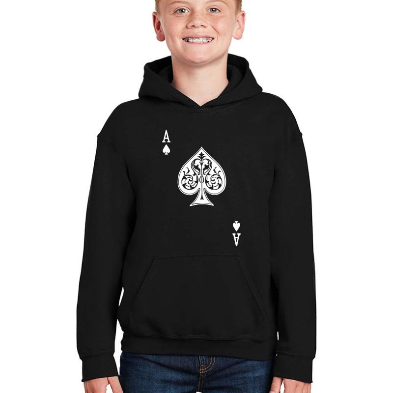 Ace Of Spades Youth Hooded Sweatshirt Boy Black