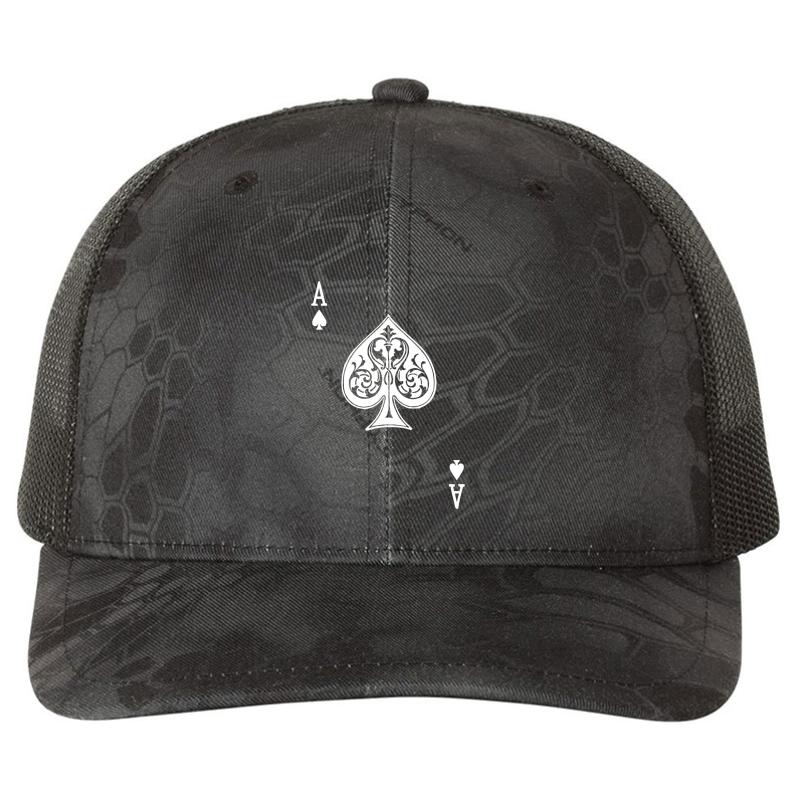 Ace Of Spades Richardson Premium Trucker Snapback Cap  Kryptek Typhon Black