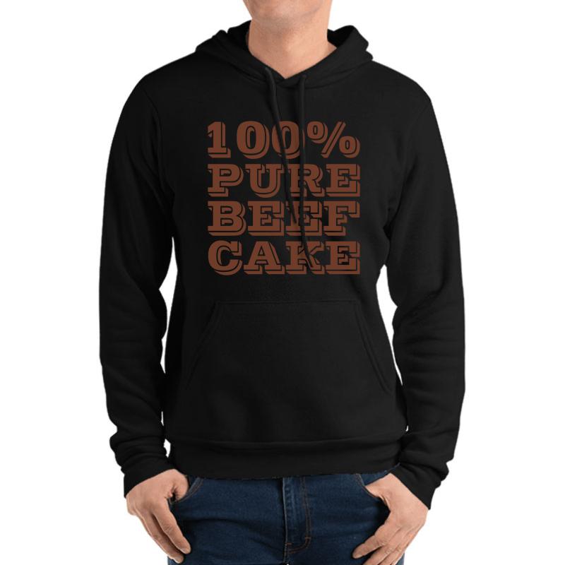 100% Pure Beefcake Unisex Hooded Sweatshirt Men Black