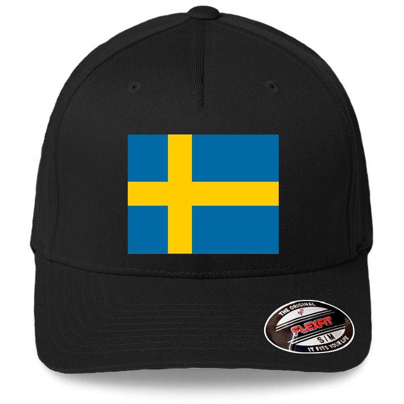 Swedish Flag Premium Flat Bill Snapback Caps