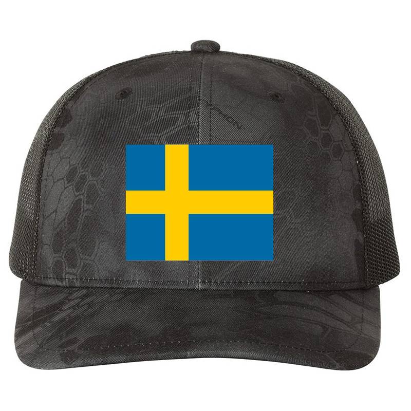 Swedish Flag Premium Flat Bill Snapback Caps
