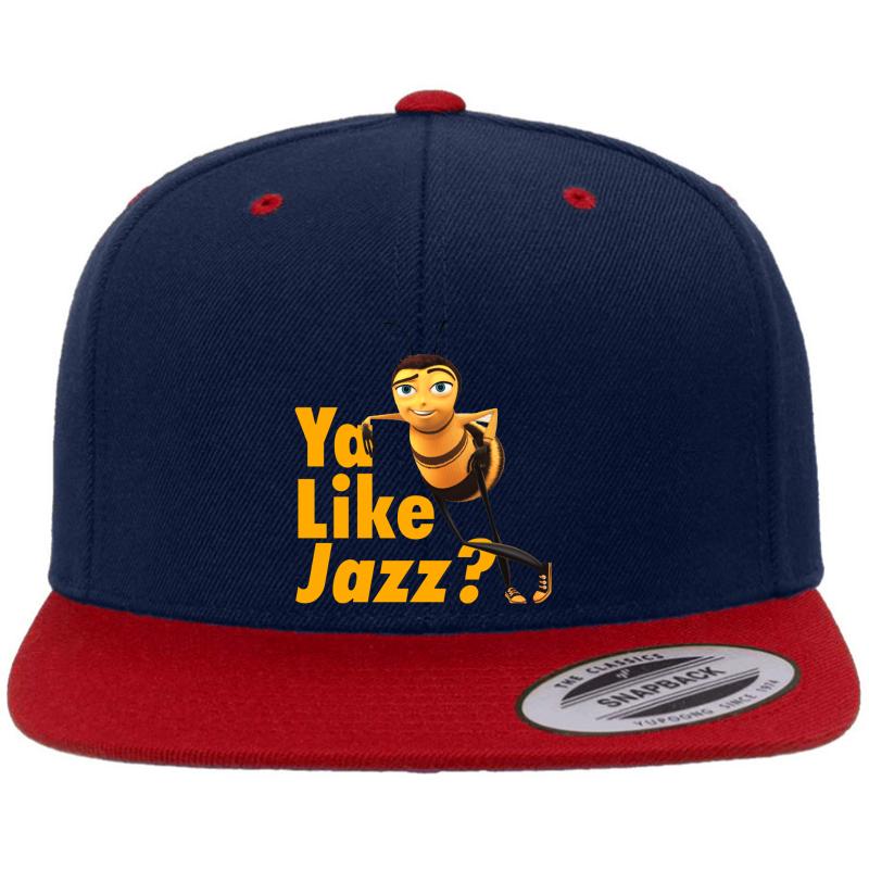 Ya Like Jazz? Premium Flat Bill Snapback Cap  Navy