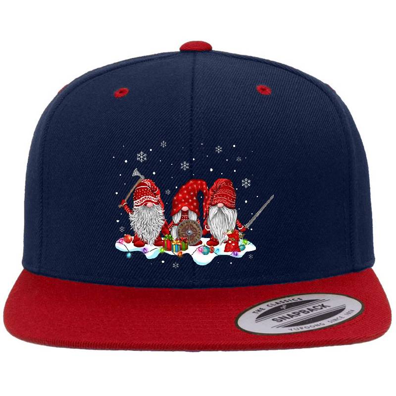 Norse Mythology Red Gnome Hat With Beard Viking Weapons Gnomes Christmas Unisex T-shirts