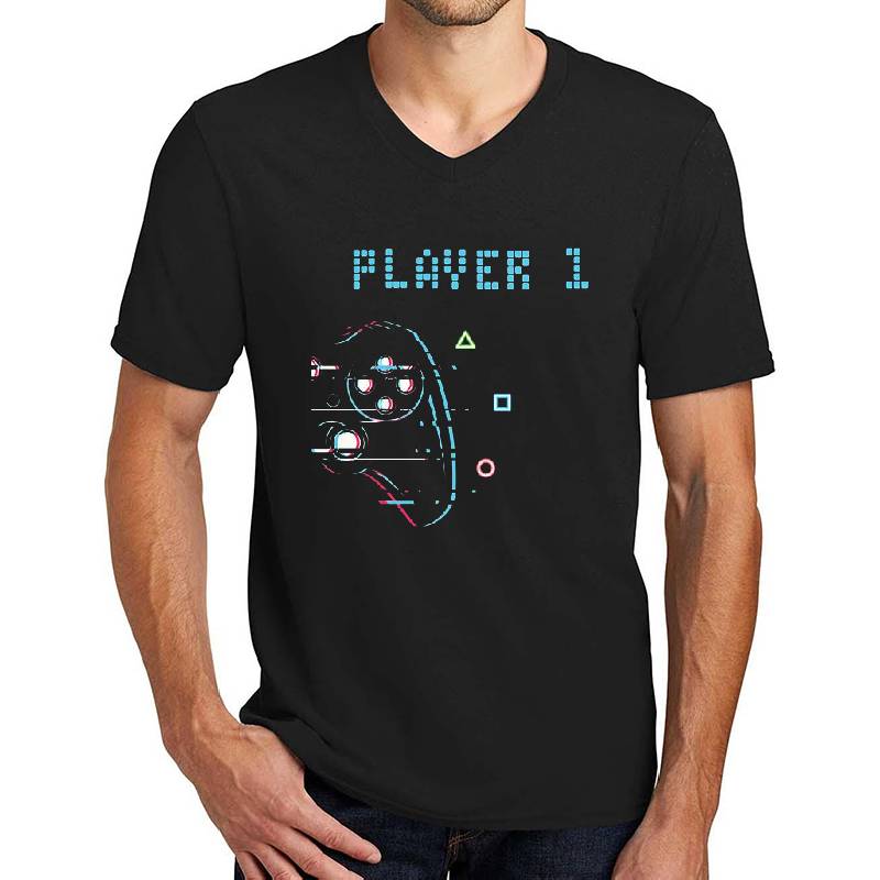 Matching Gamer Couple Tees Player 1 and Player 2 Lovers Unisex Polo Jersey Sport Shirts