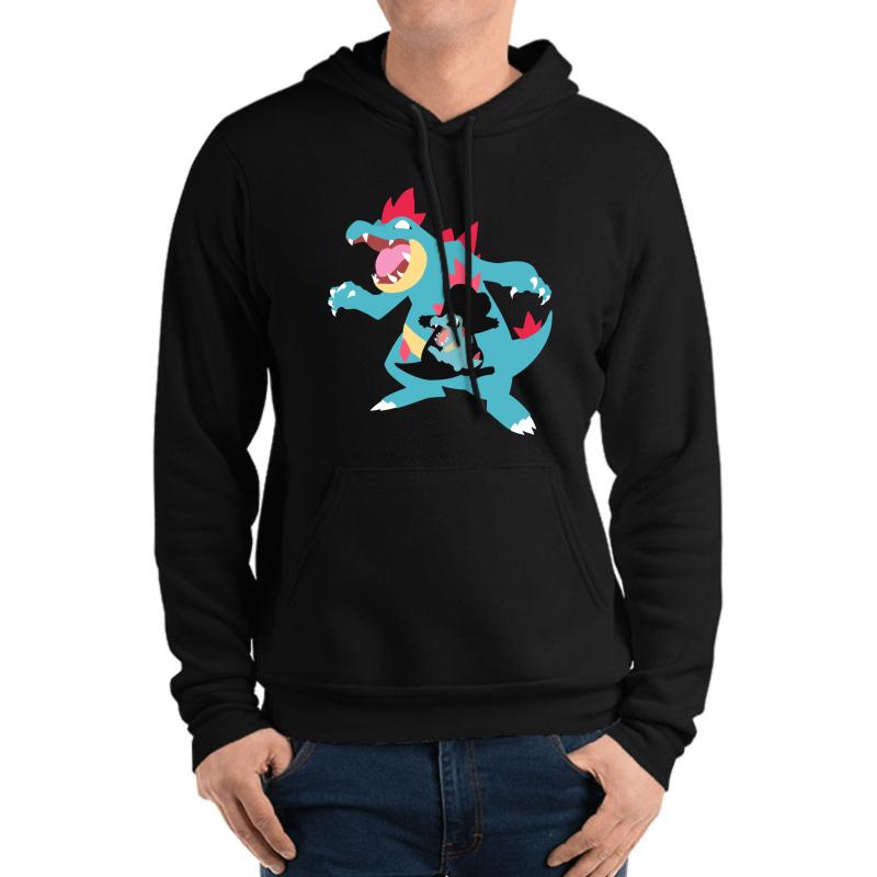 Totodile - Croconaw - Feraligatr Unisex Hooded Sweatshirt Men Black