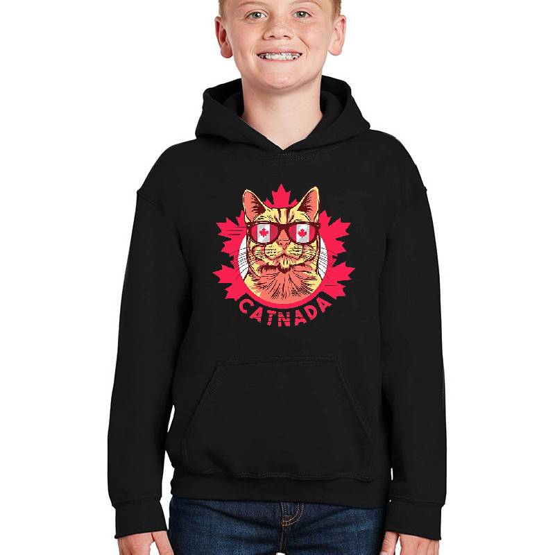 Catnada Canada Flag Canadian Cat Youth T-Shirts