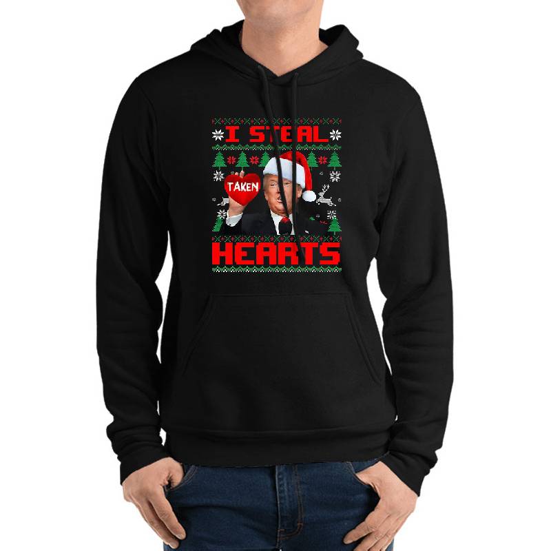 Santa Trump I Steal Hearts Valentines Flexfit Baseball Caps