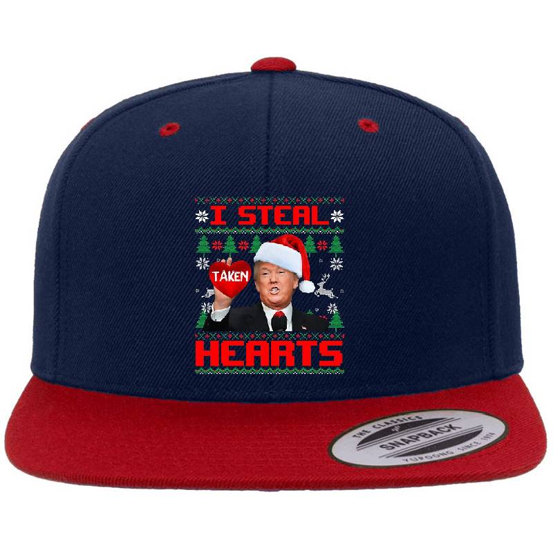 Santa Trump I Steal Hearts Valentines Flexfit Baseball Caps